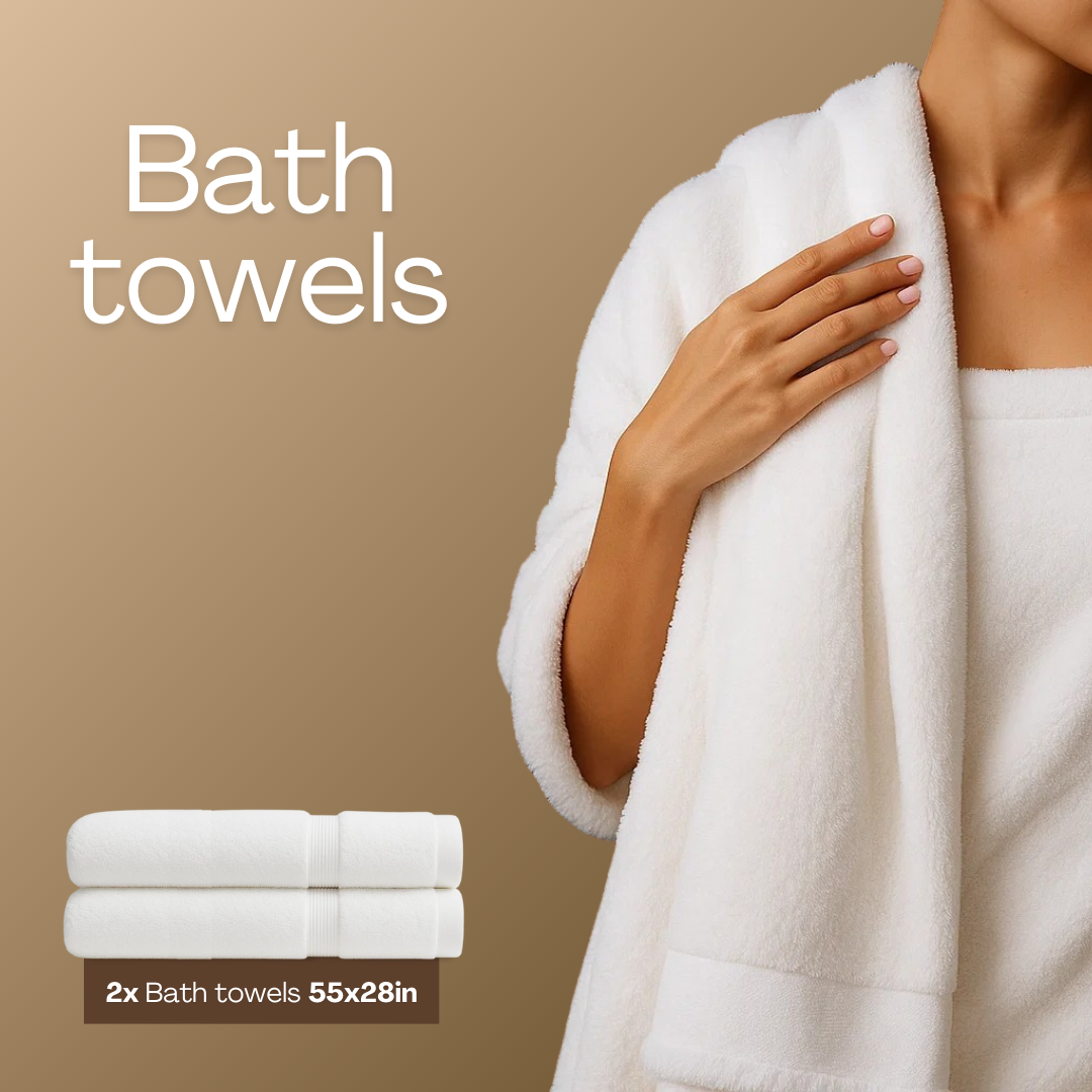 Lote de 8 toallas de baño de algodón de peso pesado