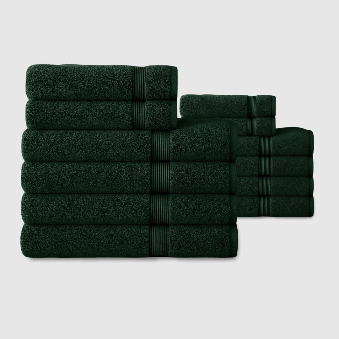 Paquete de toallas de algodón de spa de gramaje alto | 12 unidades
