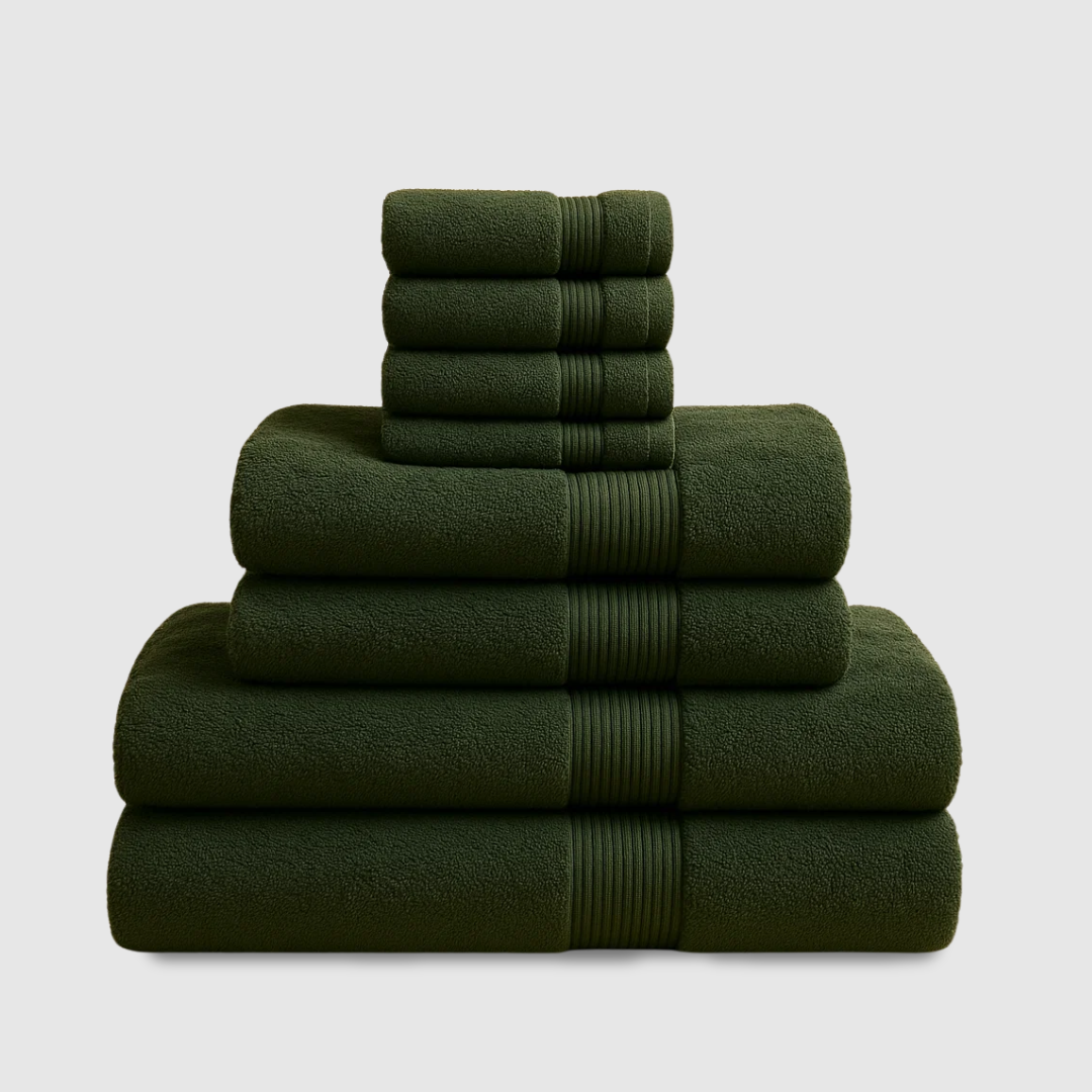 Lote de 8 toallas de baño de algodón de peso pesado