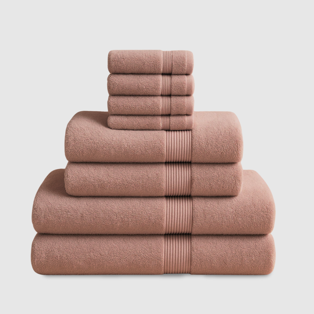Lote de 8 toallas de baño de algodón de peso pesado